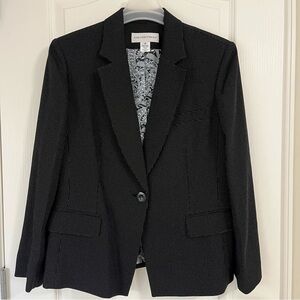 Jones New York Women’s Jacket Blazer Black White Dot Print Paisley Lining 16 NWT